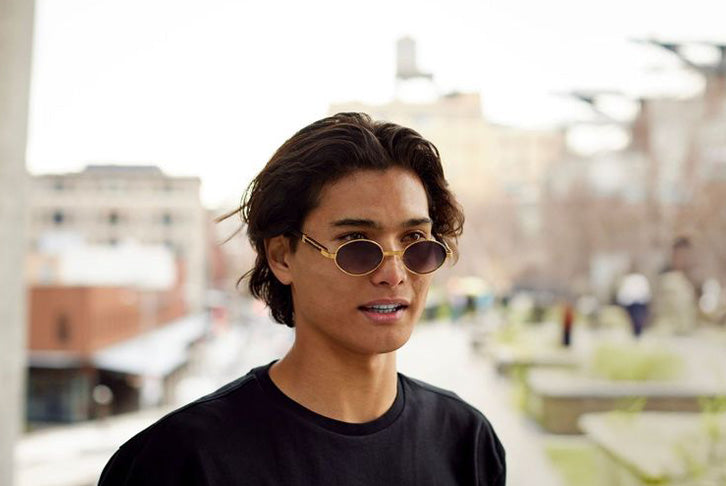 Temple Court - Sunglasses NYS Collection Eyewear Gold/Brown