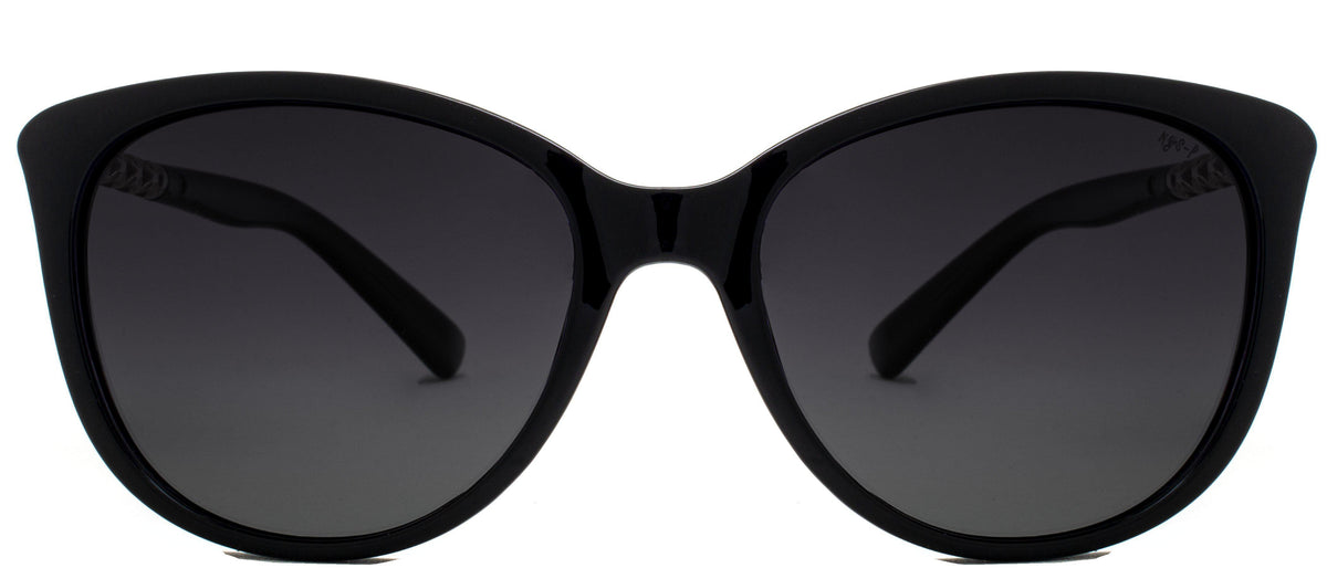 Womens Brand Designer Polarized Cat Eye Sunglasses Fashion Eyewear[Black]